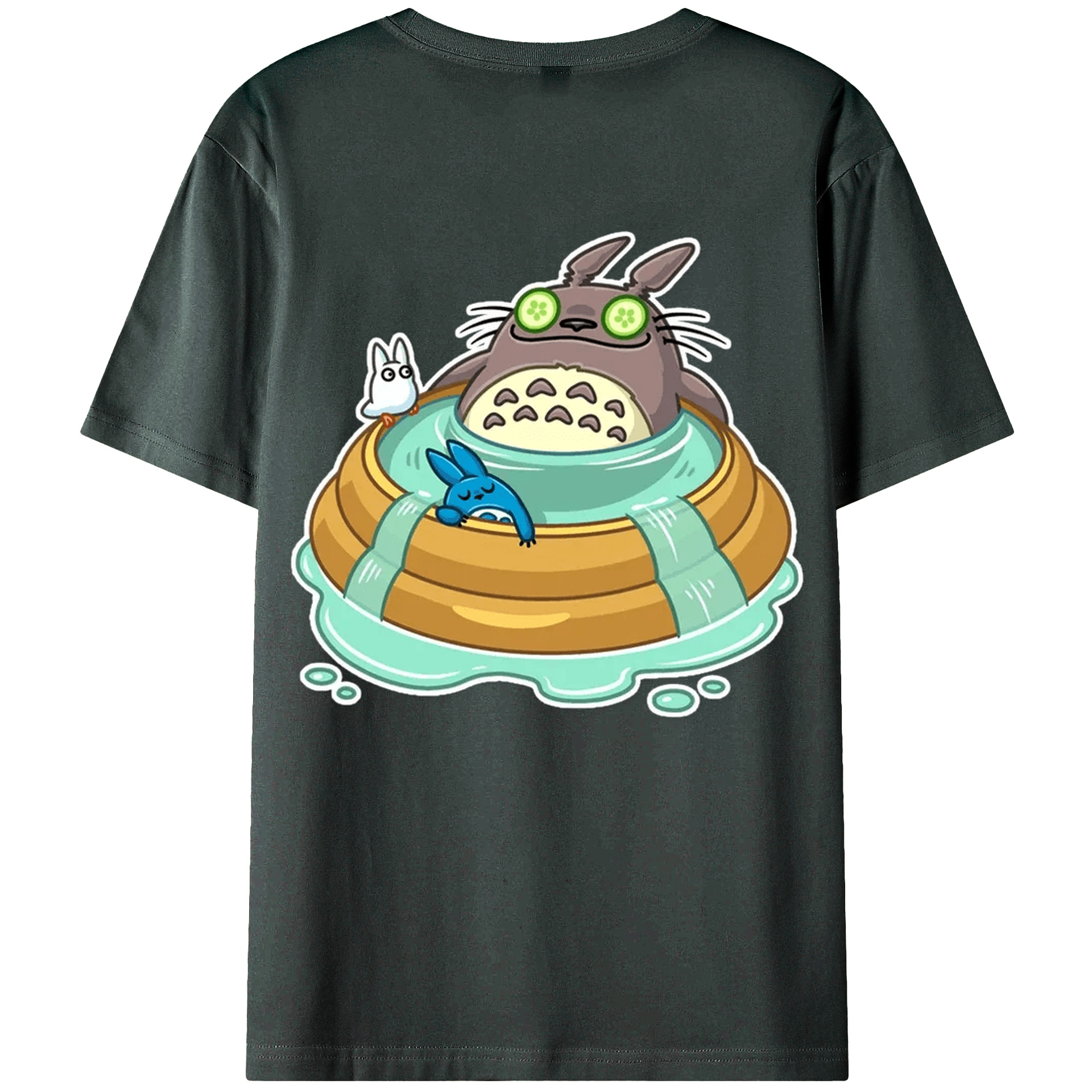 （画像用） となりのトトロ 草壁メイ 草壁サツキ My Neighbor Totoro Satsuki Kusakabe Mei Kusakabe 綿100％ メンズ半袖Tシャツ（バックプリント） 通気性